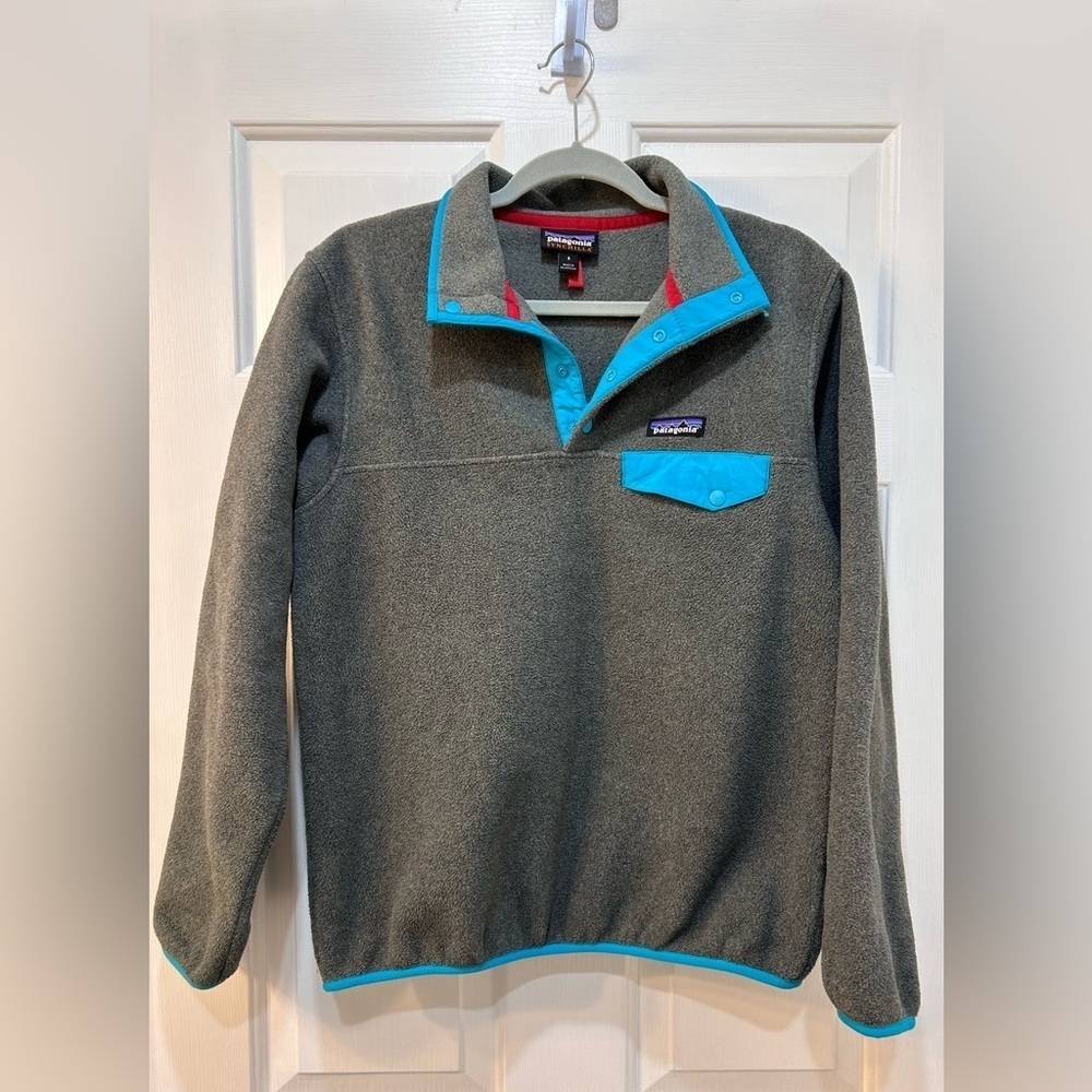 Patagonia‎ Lightweight Synchilla Snap-T Fleece Pullover Women's Size S Gray Teal